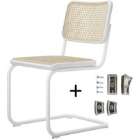 Stuhl Freischwinger S32V inkl. Filzgleiter Set weiß lasiert / Gestell weiß lackiert von Thonet