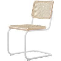 Stuhl Freischwinger S32V Esche / Gestell weiß lackiert von Thonet