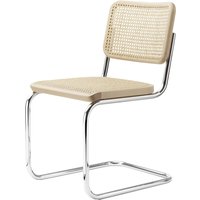 Stuhl Freischwinger S32V Buche natur / Gestell chrom von Thonet