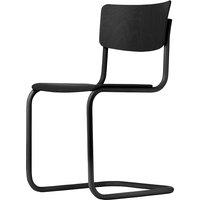 Stuhl Freischwinger S43 schwarz gebeizt / Gestell schwarz von Thonet