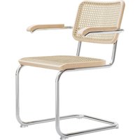 Stuhl Freischwinger S64V Esche/ Gestell chrom von Thonet