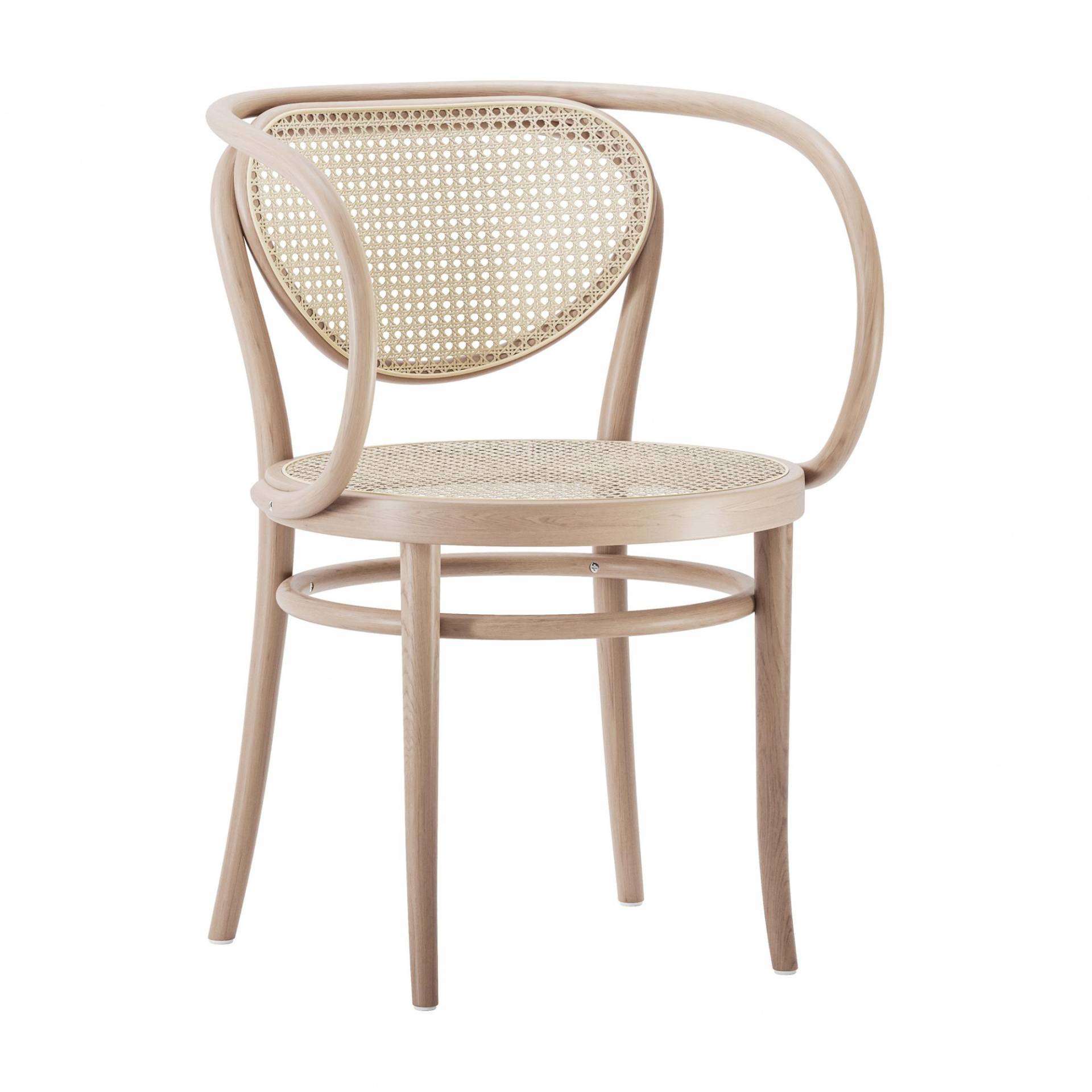 Thonet - 210 R Bugholz-Armlehnstuhl mit Rohrgeflecht - buche natur TP 17/gebeizt/BxHxT 54x75x57cm von Thonet