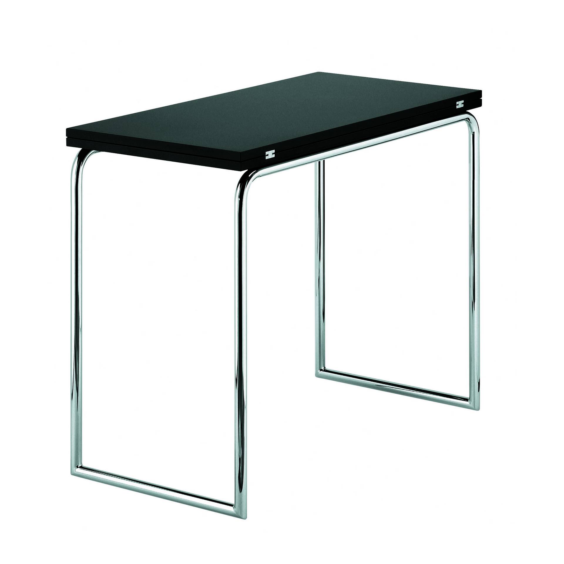 Thonet - B 109 Konsolentisch klappbar - schwarz/Tischplatte ausgeklappt 90x90cm/BxHxT 90x74x45cm/Gestell Stahlrohr vechromt von Thonet