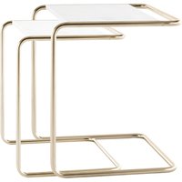 Thonet - JS. THONET a personal Interpretation by Jil Sander B 97 Nordic Satztisch-Set, Nickelsilver / Marmor glacier (2er-Set) von Thonet