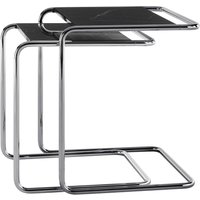 Thonet - JS. THONET a personal Interpretation by Jil Sander B 97 Serious Satztisch-Set, Glossy Titan / Marmor Nero Marquina (2er-Set) von Thonet