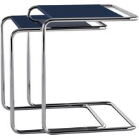 Thonet - JS. THONET a personal Interpretation by Jil Sander B 97 Serious Satztisch-Set, Glossy Titan / high-gloss graphite blue (2er-Set) von Thonet