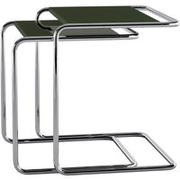 Thonet - JS. THONET a personal Interpretation by Jil SanderB 97 Serious Satztisch-Set, Glossy Titan / high-gloss graphite green (2er-Set) von Thonet
