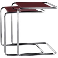 Thonet - JS. THONET a personal Interpretation by Jil Sander B 97 Serious Satztisch-Set, Glossy Titan / high-gloss graphite ruby red (2er-Set) von Thonet