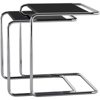 Thonet - JS. THONET a personal Interpretation by Jil Sander B 97 Serious Satztisch-Set, Glossy Titan / high-gloss graphite black (2er-Set) von Thonet