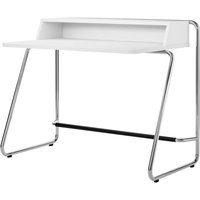 Thonet - S 1200 Sekretär, Chrom / Korpus Esche reinweiß decklackiert (RAL 9010) / Tischplatte Esche reinweiß decklackiert (RAL 9010) von Thonet