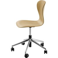 Thonet - S 220 DRW Drehstuhl mit Rollen, Eiche / Gestell Aluminium poliert von Thonet