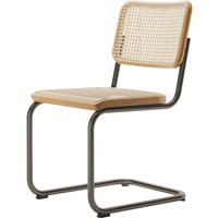 Thonet - S 32 V Stuhl, Rauchchrom matt / Eiche / Rohrgeflecht mit Stützgewebe (Sonderedition 2022) von Thonet