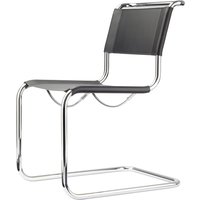 Thonet - S 33 Stuhl, Chrom / Kernleder schwarz von Thonet