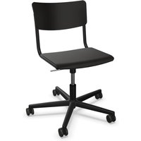 Thonet - S 43 DR Bürostuhl Fünfsterngestell mit Rollen, Alu schwarz / Buche schwarz gebeizt von Thonet