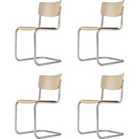 Thonet - S 43 Stuhl, Chrom / Buche natur (TP 17) (4er-Set) von Thonet