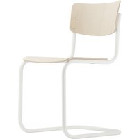 Thonet - S 43 Stuhl, weiß / Buche hell (TP 107) von Thonet
