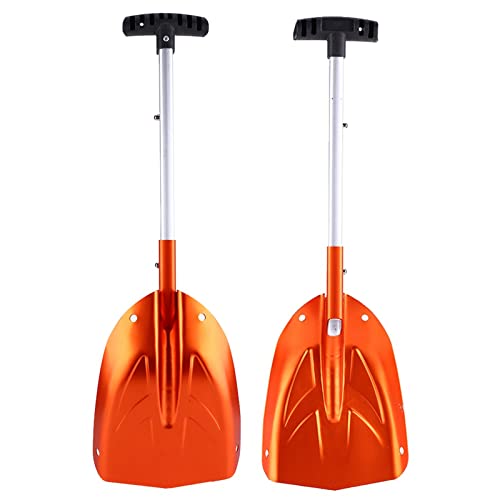 Teleskope Schneeschaufel, Aluminiumlegierung Wintereisschaufel Werkzeug Orange, Klar und Leicht zu Sehen mit Glühenden Griffs -Rillen für Einfache Kontrolle von Thonlai