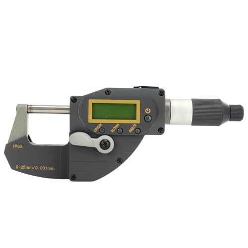 Thonlai Digitaler Mikrometer mit 0,001 Mm Auflösung, Hartmetall-Prüfkopf mit Ratschenstruktur, Imperial-Großbildschirm, RS232-SPC-Ausgang, für die Messung Mechanischer Prozesse von Thonlai