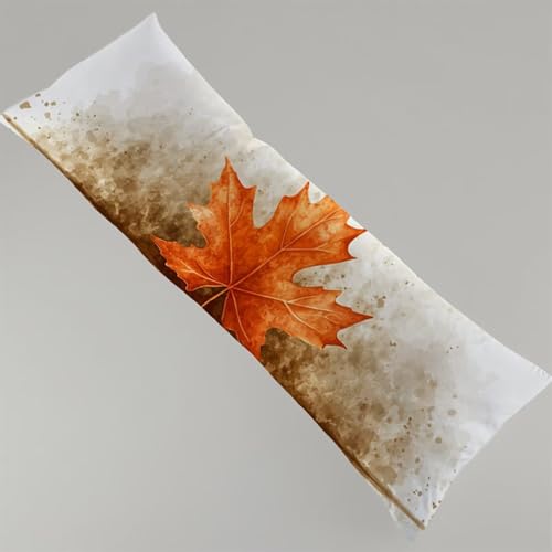 Kissenbezug 30x90 cm Orange 1er Set Seitenschläferkissen Bezug 30 x 90 cm, Beidseitiger Druck Blätter Muster Body Pillow Weiche Samt Side Sleeper Pillow Case mit Reißverschluss Langes Kissen Y4-99 Kissenbezug 30x90 cm Orange 1er Set Seitenschläferkissen Bezug 30 x 90 cm, Beidseitiger Druck Blätter Muster Body Pillow Weiche Samt Side Sleeper Pillow Case mit Reißverschluss Langes Kissen Y4-99 von Thooaixy