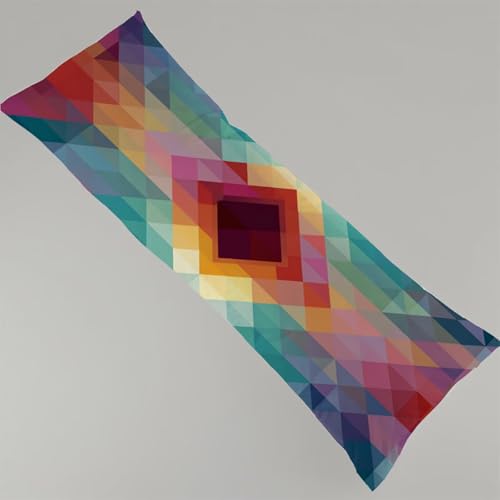 Kissenbezug 40x145 cm Abstrakt 1er Set Seitenschläferkissen Bezug 40 x 145 cm, Beidseitiger Druck Bunt Muster Body Pillow Weiche Samt Side Sleeper Pillow Case mit Reißverschluss Langes Kissen Y4-1 von Thooaixy