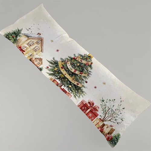 Kissenbezug 40x145 cm Beige 1er Set Seitenschläferkissen Bezug 40 x 145 cm, Beidseitiger Druck Weihnachten Muster Body Pillow Weiche Samt Side Sleeper Pillow mit Reißverschluss Langes Kissen Y4-104 Kissenbezug 40x145 cm Beige 1er Set Seitenschläferkissen Bezug 40 x 145 cm, Beidseitiger Druck Weihnachten Muster Body Pillow Weiche Samt Side Sleeper Pillow mit Reißverschluss Langes Kissen Y4-104 von Thooaixy