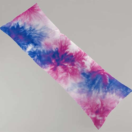 Kissenbezug 50x150 cm Lila 1er Set Seitenschläferkissen Bezug 50 x 150 cm, Beidseitiger Druck Blau Muster Body Pillow Weiche Samt Side Sleeper Pillow Case mit Reißverschluss Langes Kissen Y4-176 von Thooaixy