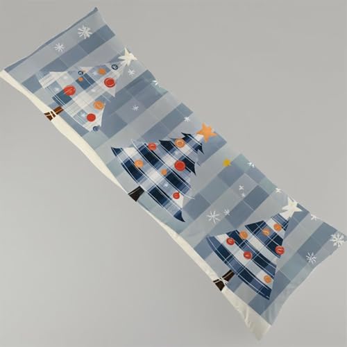 Seitenschläferkissen Bezug 145 x 40 cm Weihnachten Kissenbezug Gitter Schwangerschafts Kissen, Leinen Kopfkissenbezug Verdecktem Zip Lang Pillow Case Atmungsaktiv Seitenschläfer Body Pillow Y4-97 von Thooaixy