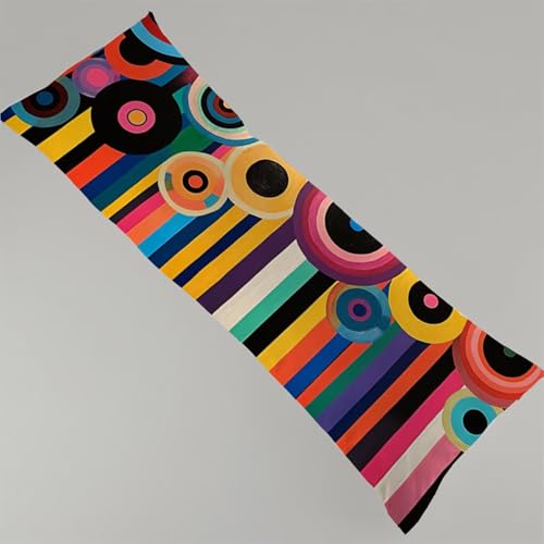 Seitenschläferkissen Bezug 180 x 60 cm Bunt Kissenbezug Abstrakt Schwangerschafts Kissen, Leinen Kopfkissenbezug Verdecktem Zip Lang Pillow Case Atmungsaktiv Weich Seitenschläfer Body Pillow Y4-131 von Thooaixy
