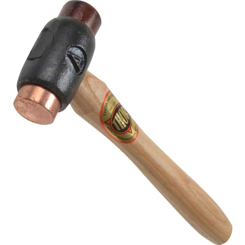 Thor 208 Doppelseitiger Hammer aus Kupfer, Rohleder, Größe A, (braun, schwarz) von Thor
