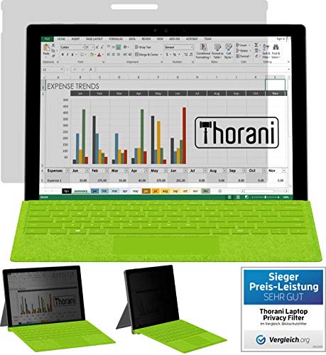 Thorani Privacy Filter-Folie für Microsoft Surface Book 1, 2 & 3 (15" Zoll) – Sichtschutzfolie schützt vor unerwünschten Blicken von Thorani