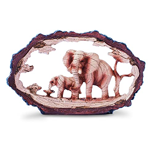 Thorness Auffälliger, freistehender Elefant mit Babykalb, dekoratives Ornament | Elefanten-Ornamente | Wohnaccessoire Geschenk | Wohnzimmer | Wildtier von Thorness