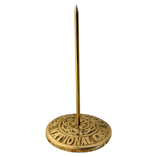 Vintage Quittungsspieß aus massivem Messing – robuster Geldgabelhalter, klassischer Papierspieß für Restaurant, Büro, Zuhause – Retro-Briefbeschwerer & Memo-Organizer von Thorness