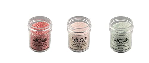 Wow! Trio Vintage Glitter Embossing Glitter Powder Set 3 x 15ml | Vintage Jade Vintage Romance und Vintage Zuckerstange | Befreien Sie Ihre Kreativität und verleihen Sie Ihrer Prägung Glanz von Thorness