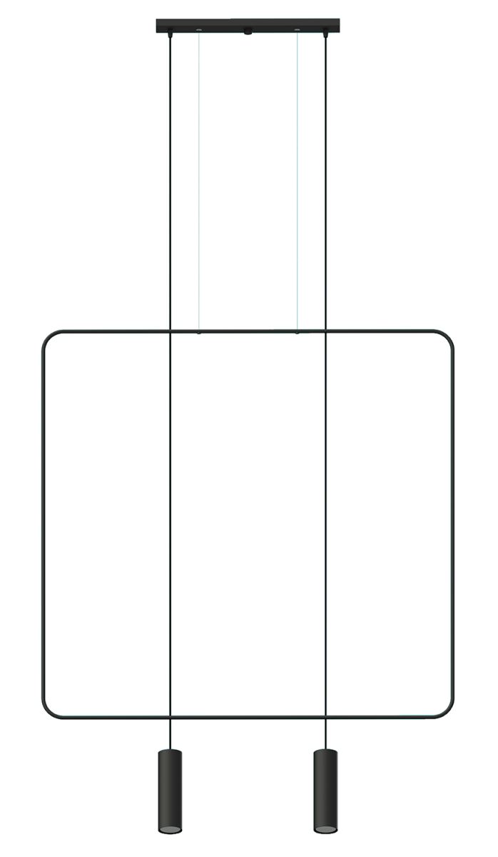 Thoro Rana 2 Hängelampe schwarz 2x GU10 dimmbar 100x6x200cm von Thoro