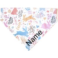 Handgemachtes Frühlings-Oster-Hunde - Oder Katzenhalstuch, Kann Mit Namen Kurzer Nachricht Personalisiert Werden. Flora Und Hasen von ThorsCustomThreads