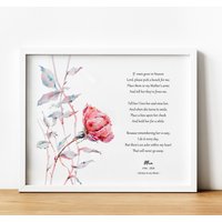 Benutzerdefiniertes Gedicht Druck Trauerfall Geschenk, Personalisierte Rosa Rose Wandkunst Erinnerungsgeschenk Für Den Verlust Eines Geliebten von ThoughtfulKeepsakeCo