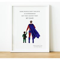 Personalisierte Superhelden-Papa & Kind-Druck, Einzigartiges Vatertagsgeschenk Von Sohn, Vater Und Sohn-Wand-Kunst-Benutzerdefiniertes von ThoughtfulKeepsakeCo