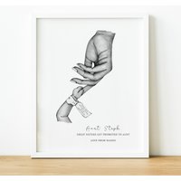 Personalisierte Tante & Ich Druck, Hand Illustration Wandkunst Nachdenkliche Geschenke, Handabdrücke Geburtstagsgeschenk Für Von Nichte Oder Neffe von ThoughtfulKeepsakeCo