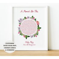 Personalisiertes Kinderzimmer Wandbild Songtexte Druck, Namenstagsgeschenk Song Am Tag, An Dem Sie Geboren Wurden Babygeschenke, Boho Deko Mädchen von ThoughtfulKeepsakeCo