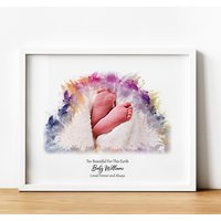 Sentimentales Verlust Von Baby Geschenken Für Eltern, Personalisiertes Aquarell Portrait Aus Foto Trauerfall Geschenk, Nachdenkliches Gedenken von ThoughtfulKeepsakeCo