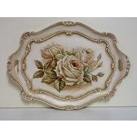 Handgefertigtes Decoupage Tablett von Thoulie