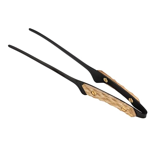 Thous Winds Küchenzange Grillzange, Pinzette Küche Edelstahl, Mehrzweckzange Profi Grillpinzette Langlebig mit Rutschfestem Griff zum Kochen, Grillen (Schwarz, Weißeichen Griff) von Thous Winds