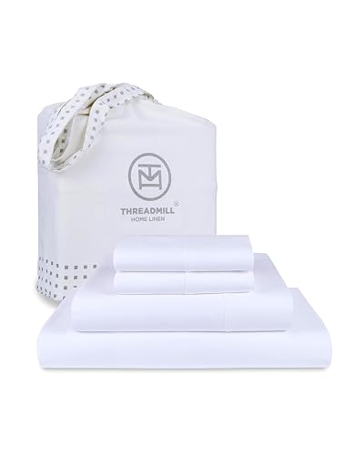Threadmill Home Linen Queen-Bettwäsche-Set – Fadenzahl 800, Satin-Gewebe, 100% natürliche Baumwolle, extra langstapelige Baumwolle, hochwertiges Hotel-Bettlaken mit elastischer tiefer Tasche Threadmill Home Linen Queen-Bettwäsche-Set – Fadenzahl 800, Satin-Gewebe, 100% natürliche Baumwolle, extra langstapelige Baumwolle, hochwertiges Hotel-Bettlaken mit elastischer tiefer Tasche von Threadmill Home Linen
