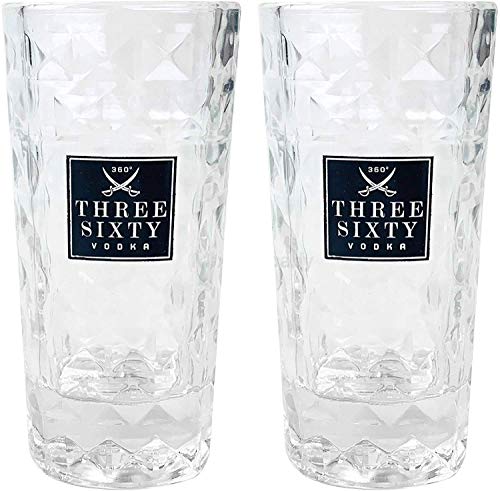 Three Sixty Vodka Wodka Shotgläser Gläser Glas Set - 2 Stück 2 und 4cl geeicht von THREE SIXTY