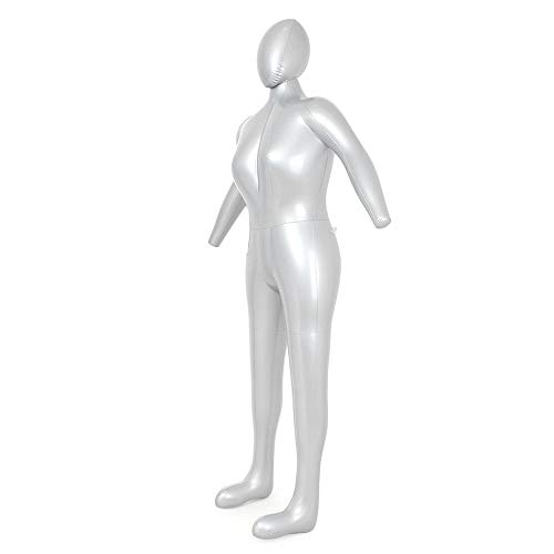 Three T Aufblasbare Schaufensterpuppe für Damen und Mädchen, Ganzkörper-Ganzkörper-Modell mit Armen Kopf Torso-Modell von Three T