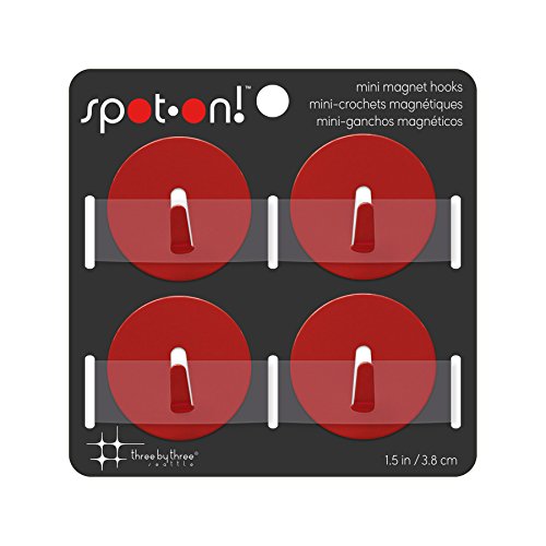 Spot on Magnethaken 4er Set, klein, rot Spot on Magnethaken 4er Set, klein, rot von Three by Three