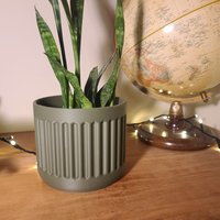 Indoor Blumentopf - Chunky Stripe Kreisförmiger Topf/Übertopf Umweltfreundlicher, Nachhaltiger, Biologisch Abbaubarer Kunststoff Geschenk 3D von ThreeDeco