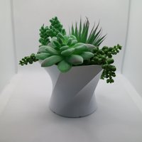 Indoor Blumentopf - Twisted Hexagon-Circle Topf/Pflanzentopf Umweltfreundlicher, Nachhaltiger, Biologisch Abbaubarer Kunststoff Geschenk 3D Printed von ThreeDeco