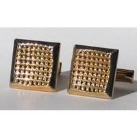 Vintage Goldfarbene Manschettenknöpfe, Quadratisch Geschnitten, Hochzeiten, Abschlussfeiern von ThreeGen