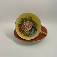 Seltene Aynsley Teetasse, Ja Bailey Cabbage Rose, Sammler Teetasse von ThreeGracesChina